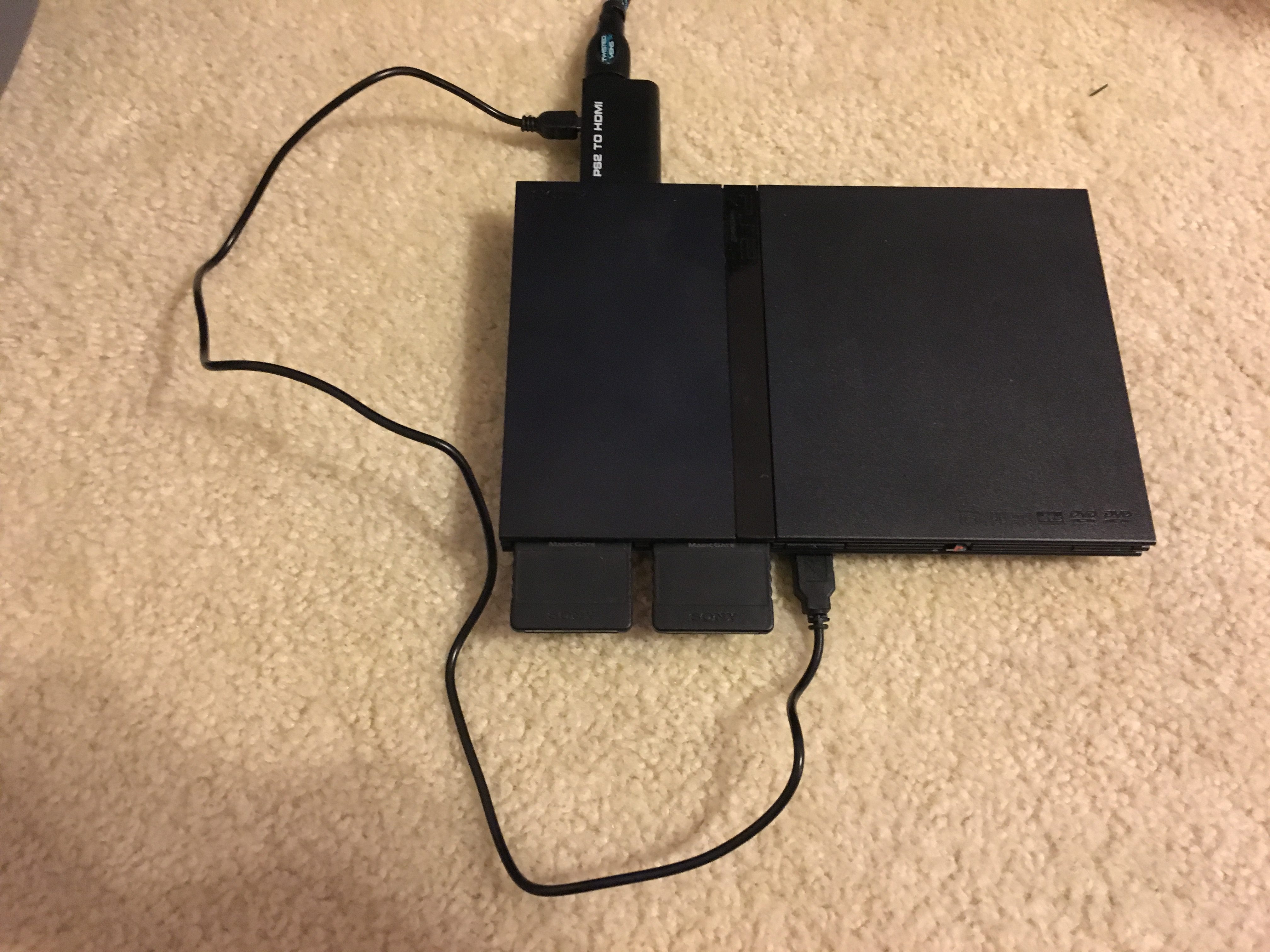 playstation 2 cables to tv